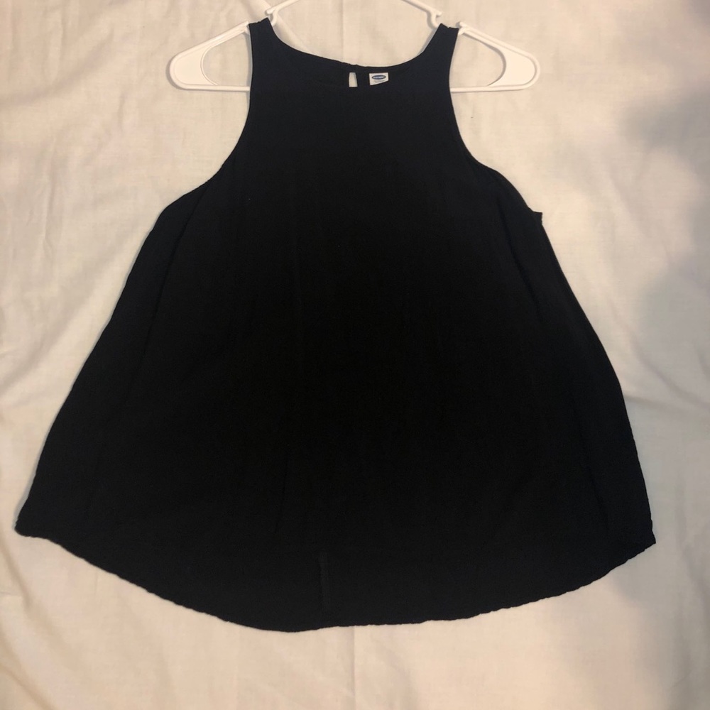 High Neck Black Tank Top
